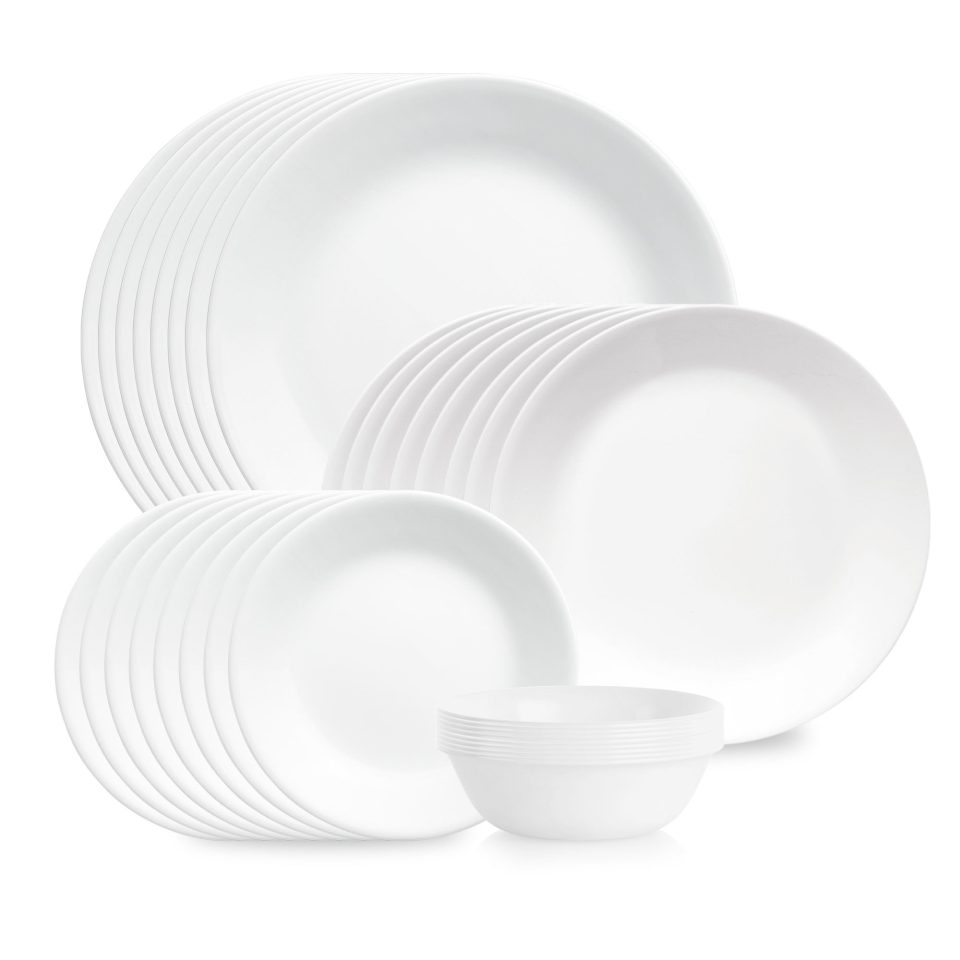 Corelle® Shimmering White 32-piece Dinnerware Set, Service for 8