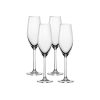 Ocean Glass Sondria Champagne Flute Glasses (4-pieces), 7.25-ounce, Dishwasher Safe