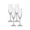Lucaris Bangkok Bliss Champagne Flute Glasses (4-Pieces), 6-ounce, Dishwasher Safe, Lead-free Crystalline