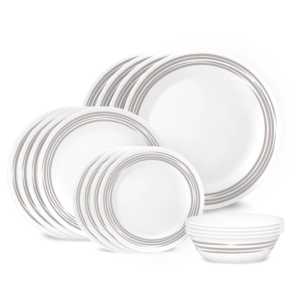 Corelle® Brushed Silver 16-piece Dinnerware Set, Service for 4