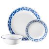 Corelle® Cobalt Circles 12-piece Mugless Dinnerware Set, Service of 4