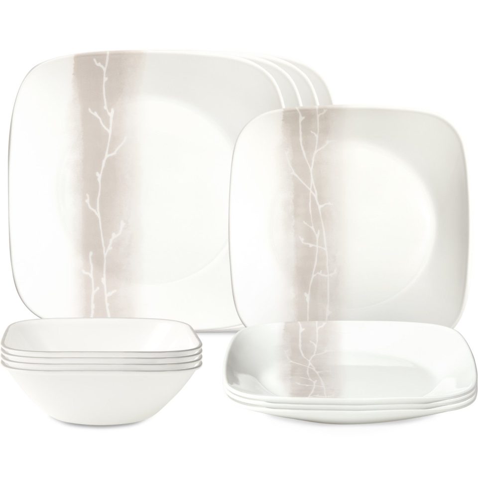 Corelle® Square Wandering Grove 12-piece Dinnerware Set, Service for 4